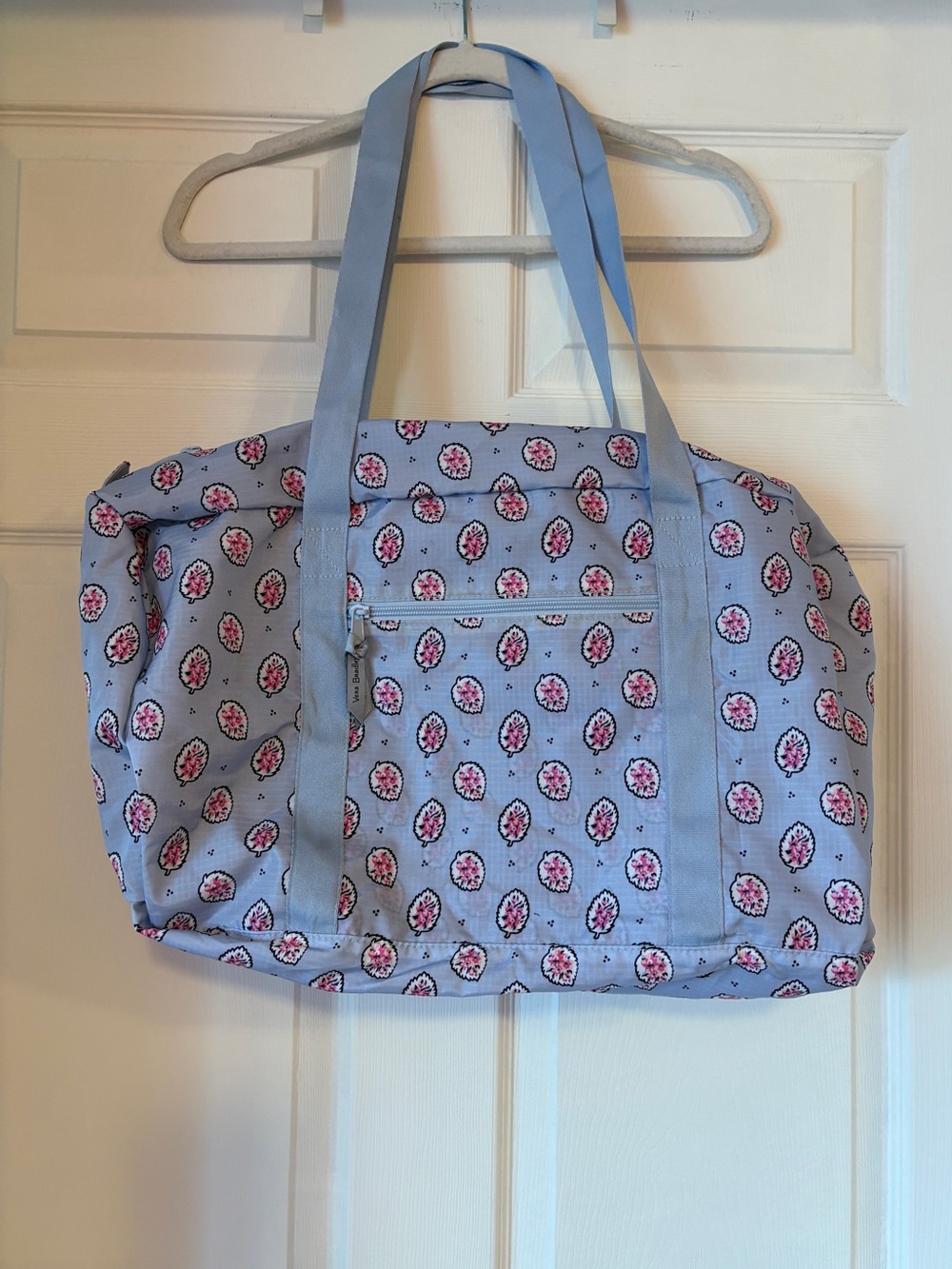 NWT Vera Bradley Ripstop Packable Duffel Bag in Light Blue Magnifique Leaf